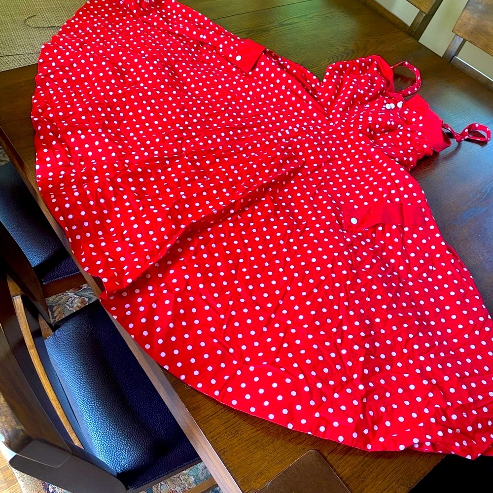 Red polkadot dress size 6 By Divided NWOT cute! Pair w denim jacket in my closet